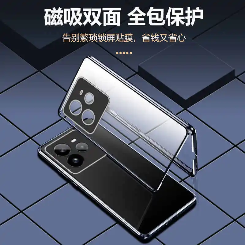 360 ° Plné puzdro pre Realme GT 7 Pro Case obojstranné magnetické sklo Ochranné obaly pre ochranné kryt