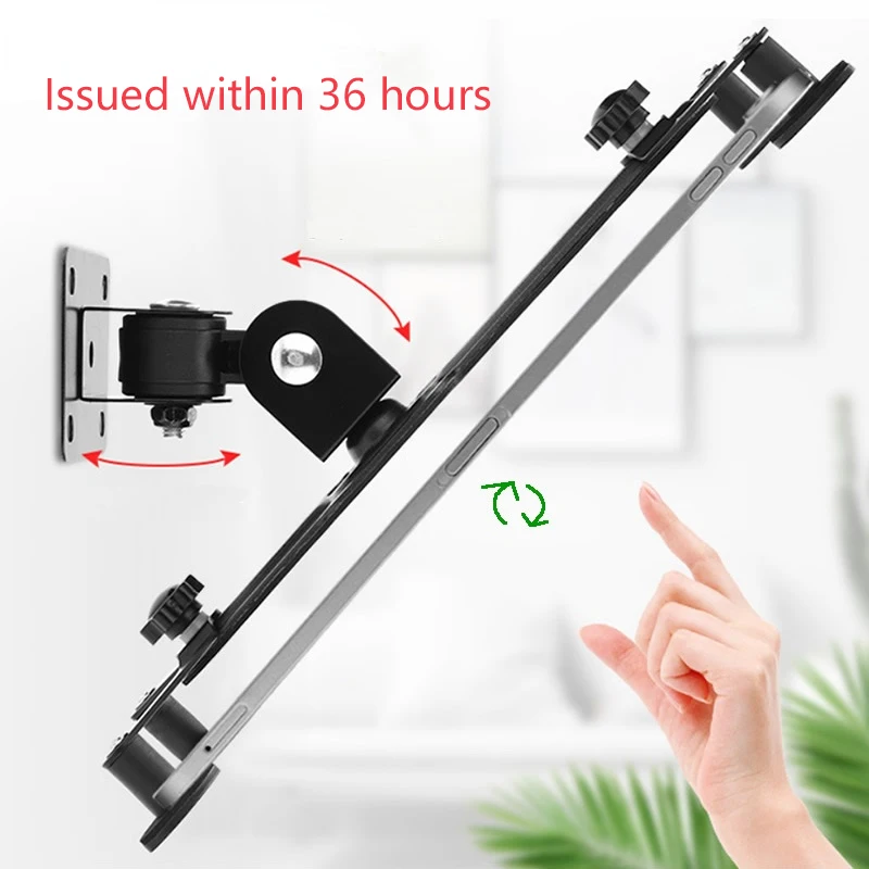 360 ° rotačná stena držiak tabletu držiak hliníková zliatina Závesný držiak stojan pre iPhone iPad Xiaomi MIPAD Universal 7-13 palcov