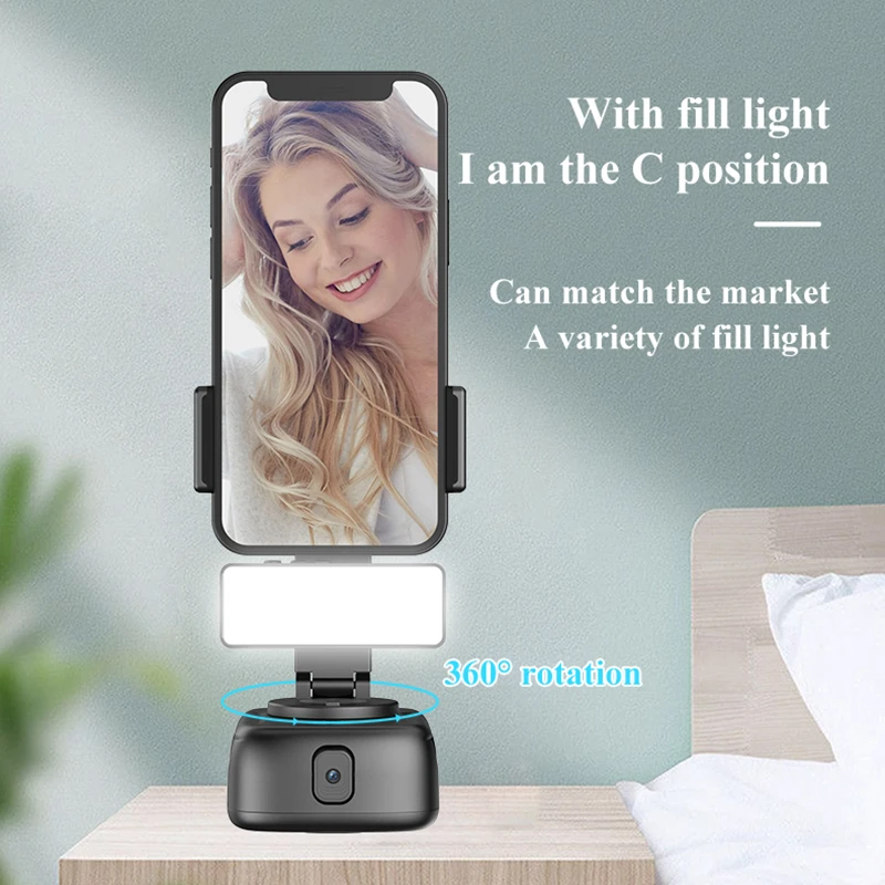 360 ° Rotácia sledovanie Gimbal stabilizátor Desktop Automatické sledovanie tváre Tarbon Držiteľ smartfónov pre Tiktok Live Photography