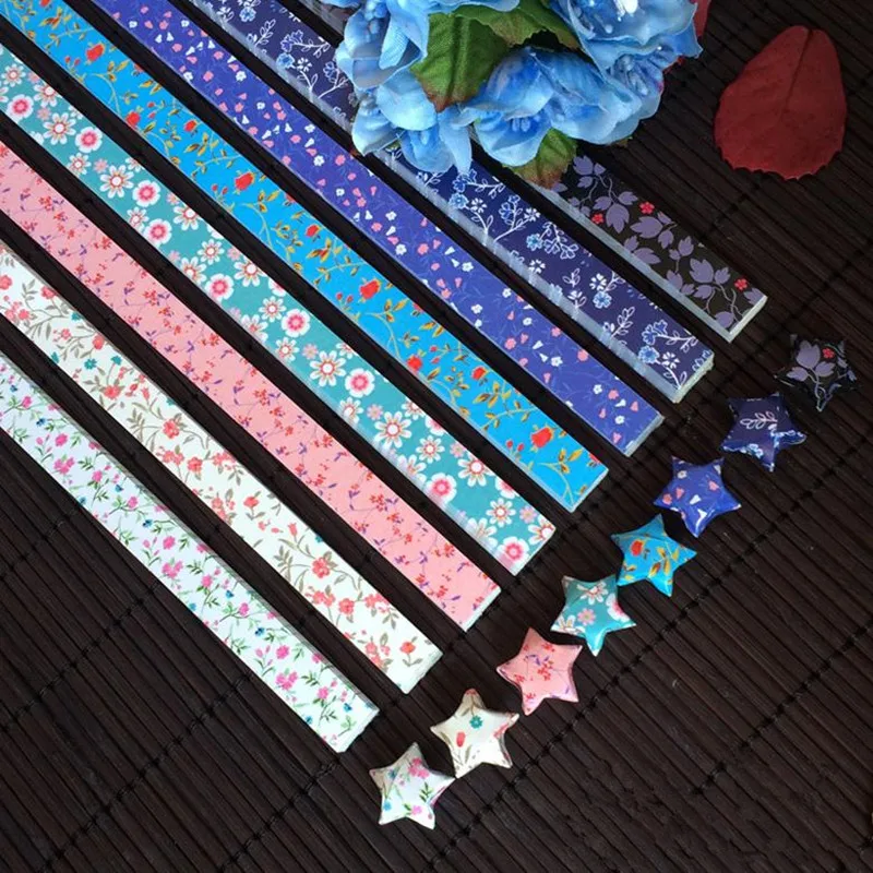 360ks Wishing Star Paper Strips Lucky hviezda origami papier skladacie sklo SKLADNÉ VALENTÁLNE VALENTÁLNE kvetinové hviezdne papierové stohy DIY DIY