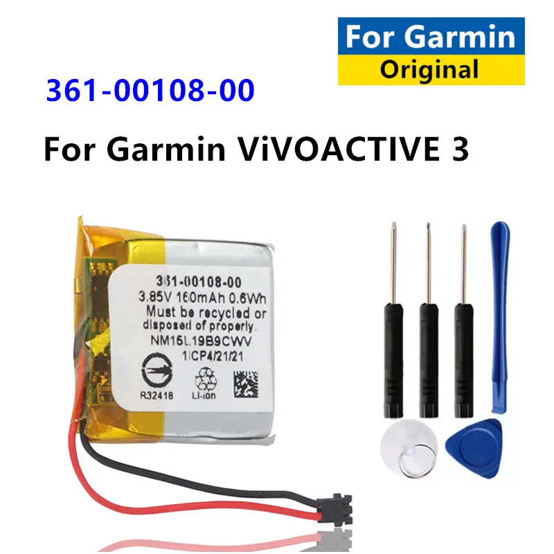 361-00108-00 Pôvodná náhradná batéria 3,85 V pre Garmin VivoActive 3 Hudobné hodinky Battery Li-po NL28LL31B03OC + Nástroje zadarmo