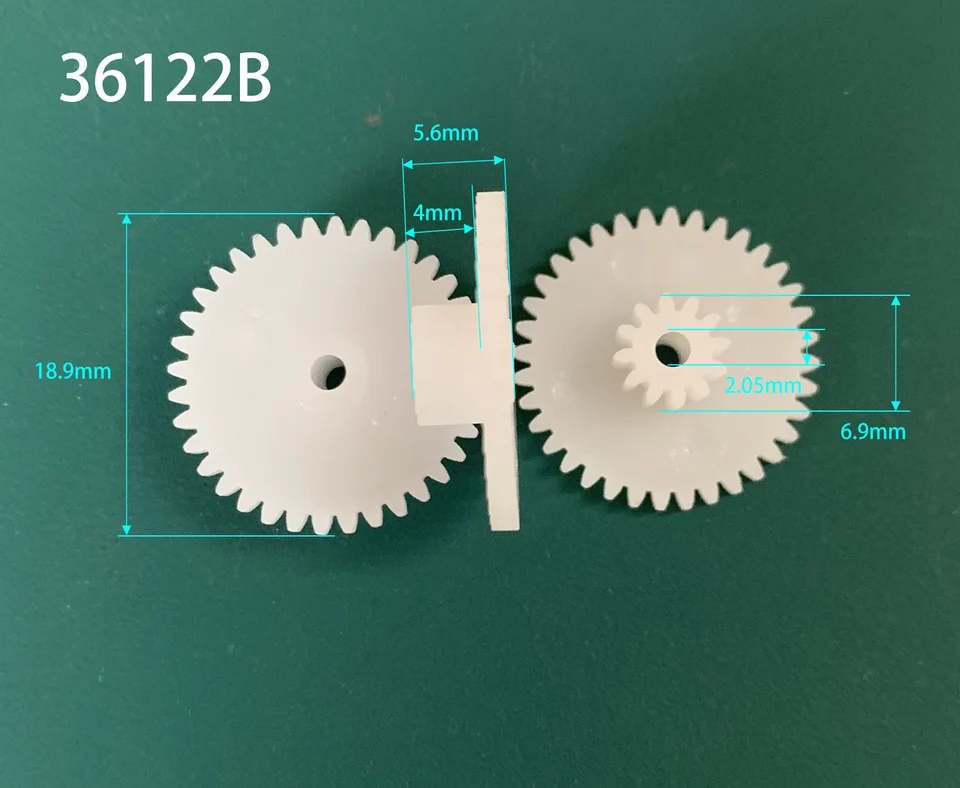 36122A 36122B 36122,5BM = 0,5 dvojvrstvového prevodového stupňa OD 19 mm 36 zubov/ 12 zubov 2 mm 2,5 mm otvor Plastové kolieskové kolesá 10ks/ veľa