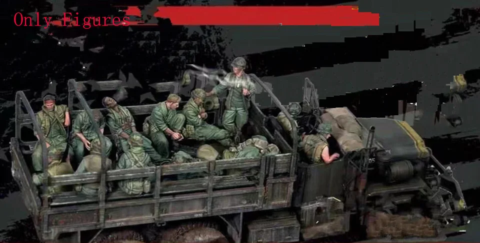 36262 Obrázky na živicu, súpravy modelov vojaka (iba 11 obrázkov) nenatievané nezasiahnuté 1/35