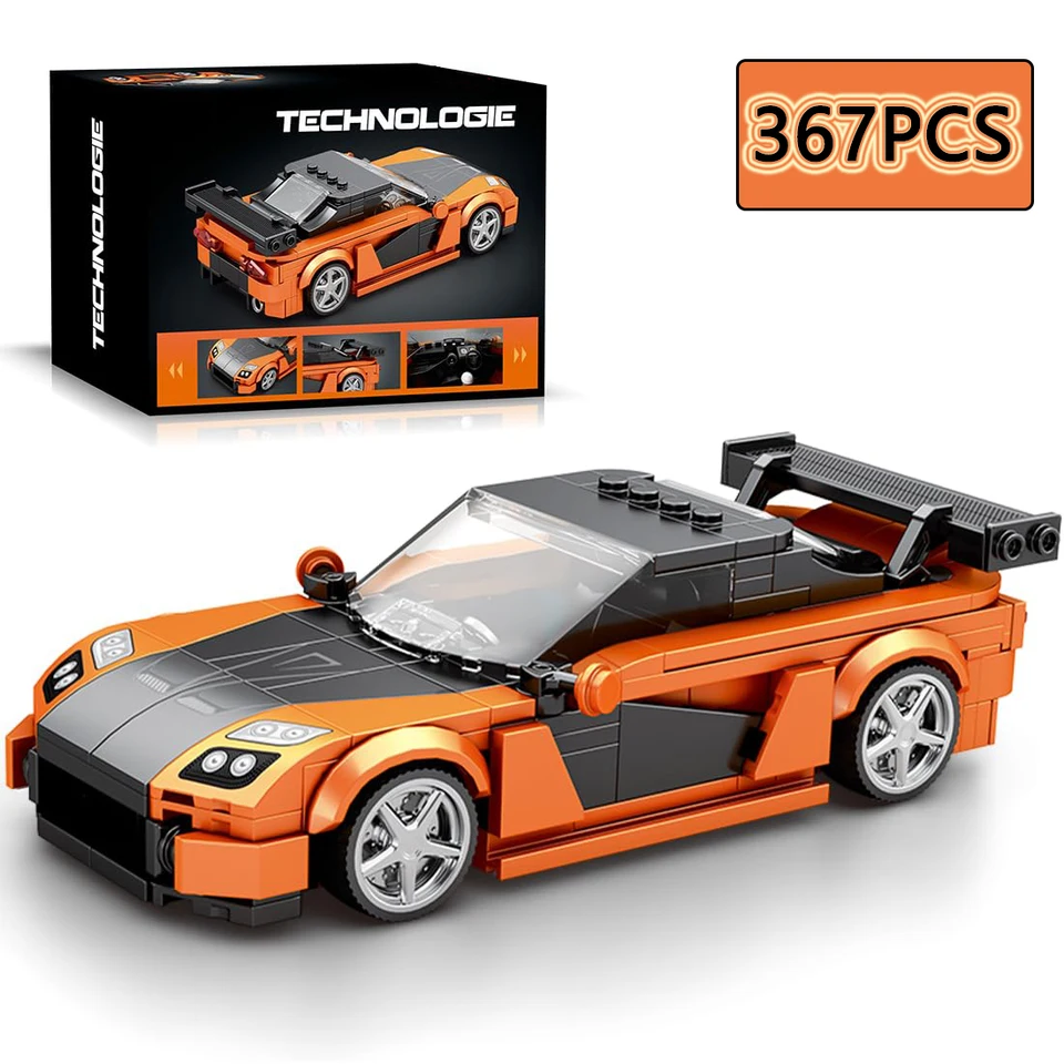 367ks RX7 Sports Car Building Block Block Creative City Compics Model Model tehly Desktop Hračky pre detské dovolenkové darčeky