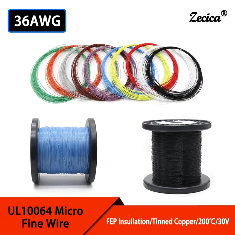 36awg UL10064 PTFE drôt 5 ~ 500 m ultra jemný mikropodnikový izolácia Cínový medený drôt plastový spájkovač vysoký vodivosť medený kábel