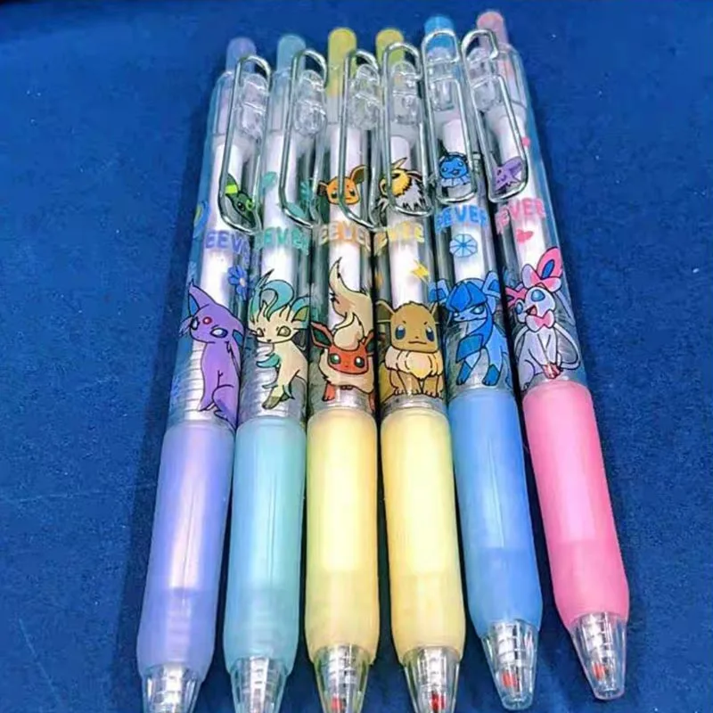 36ks/lot kawaii Pokemon Press Gel Pen Creative Eevee 0,5 mm čierny atrament podpis Pens propagačné darčekové kancelárske spotrebný materiál