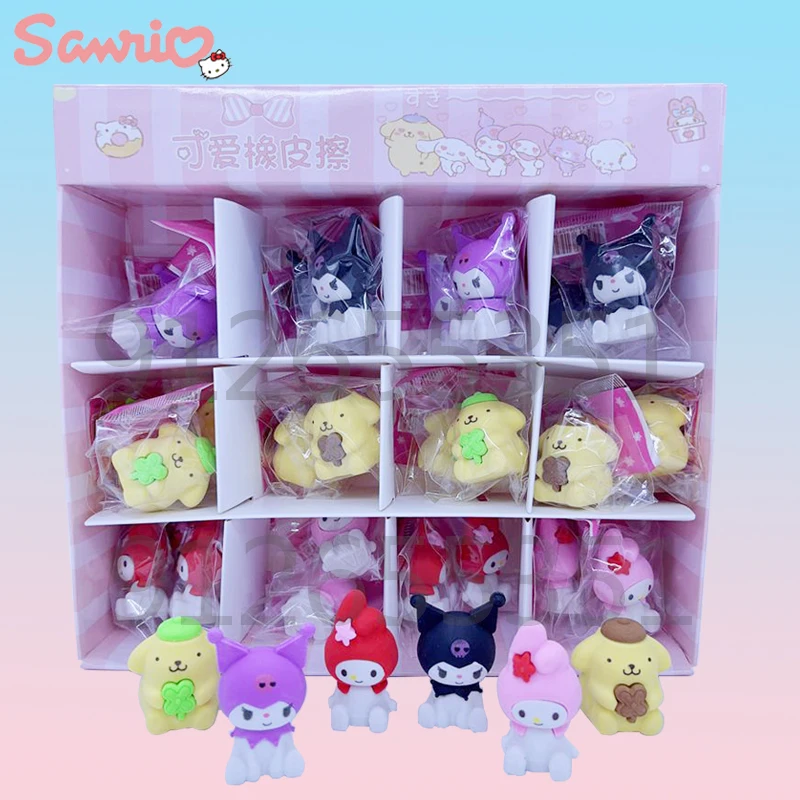 36ks Sanrio Erasers Cutomi My Melody Purin Doll Eraser Študent ceruzka Eraser vzdelávacie kancelárske potreby Školské zásoby Veľkoobchod