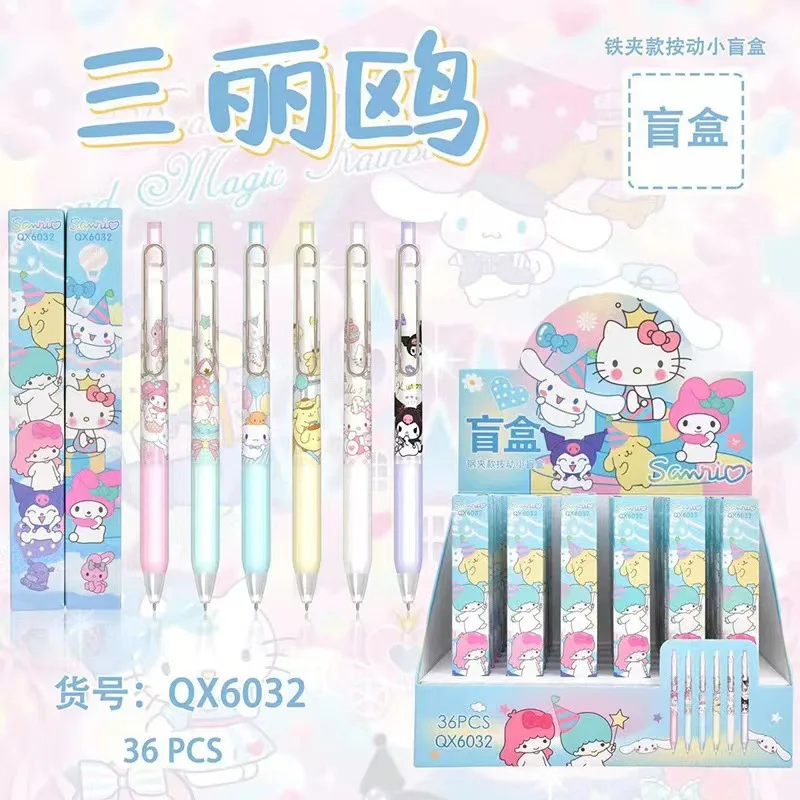 36New Sanrio Pen My Melody Kuromi Cinnamoroll Neutrálne pero Cartoon Press Pen Lovely Black 0,5 mm školské potreby detské kancelárske potreby