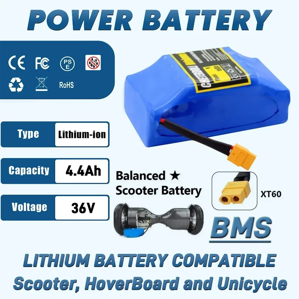 36V 4400 mAh 10S2P lítium nabíjateľná batéria, ktorá je pravdivá pre elektrické vyváženie sporáku na hoverboardový cyklus, výnimočná batéria