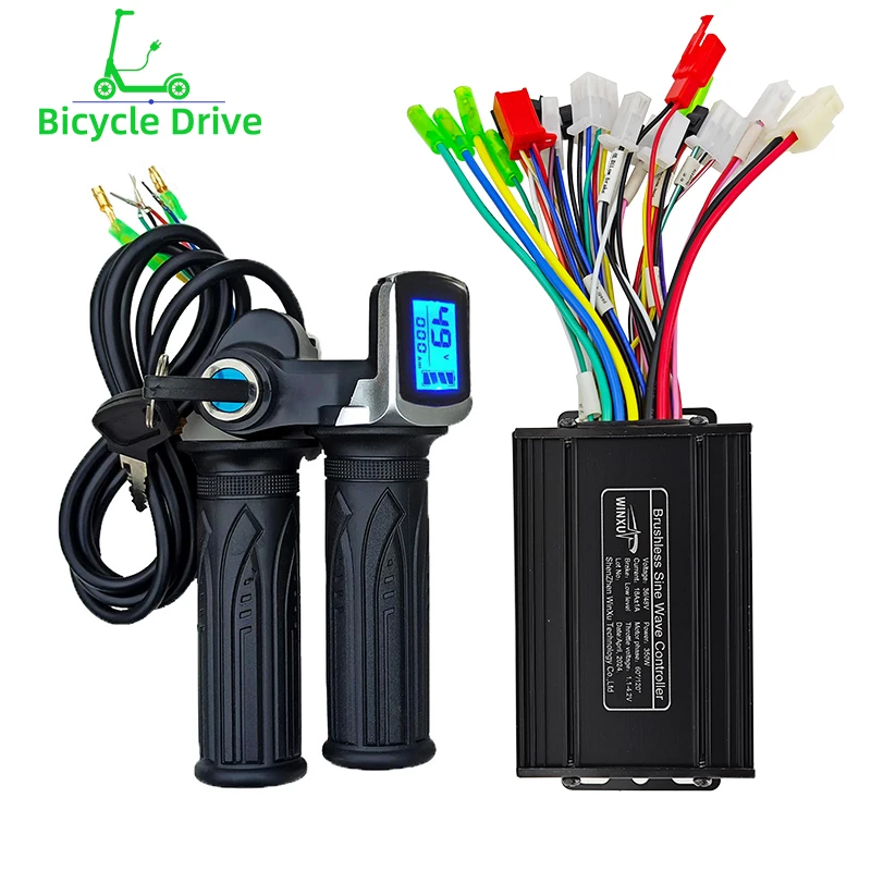 36V 48V 350W 18A bez kefy Motor FOC Sinine Wave Universal Controller LCD Rýchlostný displej škrtiacej klapky pre elektrický skúterový bicykel