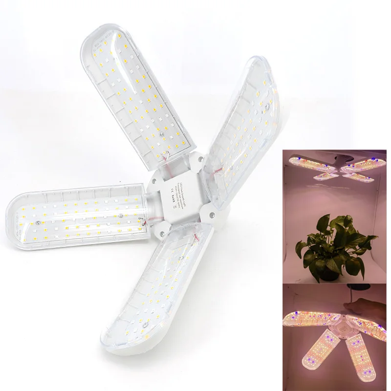 36W 48W 3 4 Zkladateľné LED LED LED GROW LED GROW LIGHTLE Plné spektrum E27 vnútorná rastlina Rastingová kvetina Light Phytolamp Žiarovka pre skleník