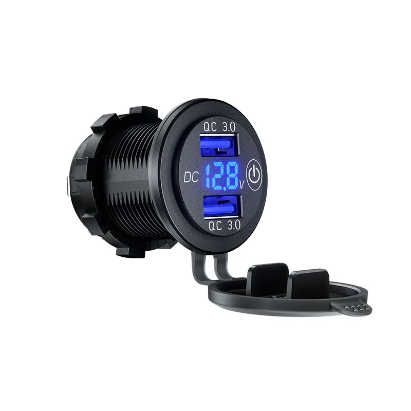 36W QC3.0 Dual USB CAR nabíjačka Socket Waterproof 12V/24 V USB SACKET SOCKET SOCKET OUCTLET S DOPLATNOSTI VÝPONUJTE SPÍNAČ