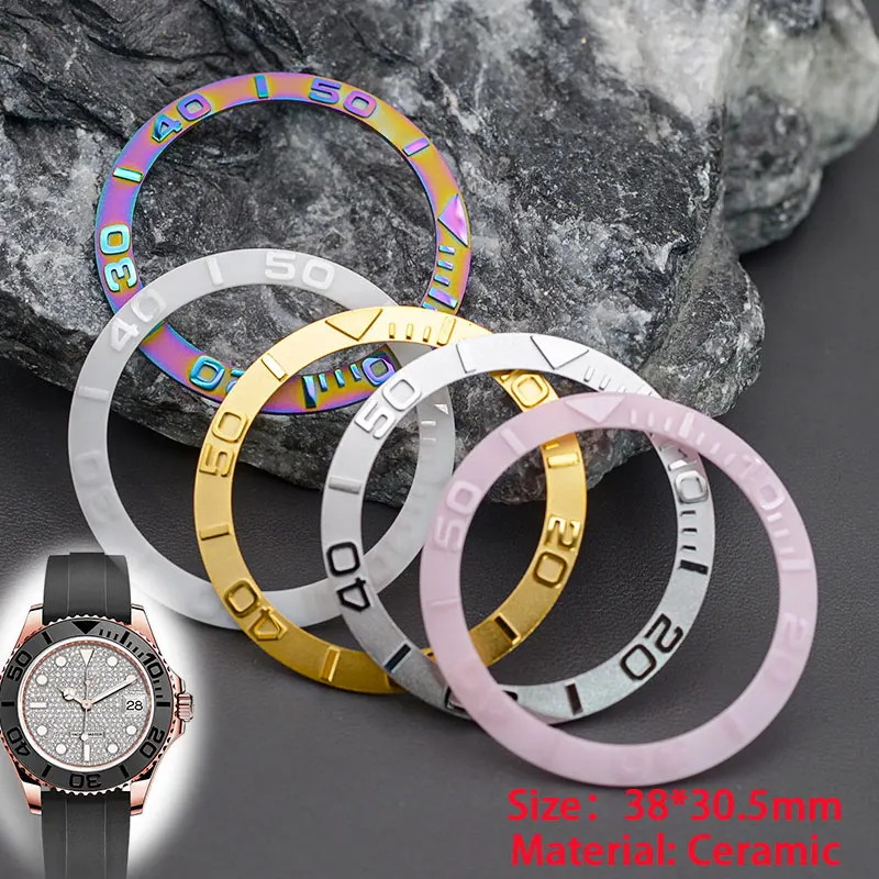 38*30,5 mm hodinky Keramické rámové vložka Fit Fit Daytona Submariner GMT Yacht Men's Watch Case Case Ceramic Rám Oprava indexu indexu