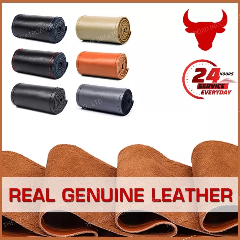 38 cm 15 palcov skutočné cowhide Originálne kožené auto volant clyol copy cover ručne šité mäkké nekĺzavé automobilové interiérové ​​výrobky