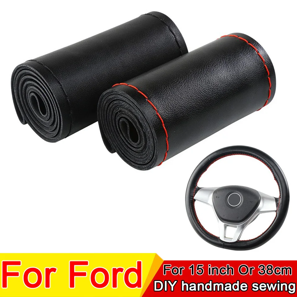 38 cm automobilový volant pokrýva pokrývky mikrovláknového koženého krytu pre Ford Focus 2 3 4 5 Mondeo Mk2 Mk3 Mk4 Mk7 Fiest