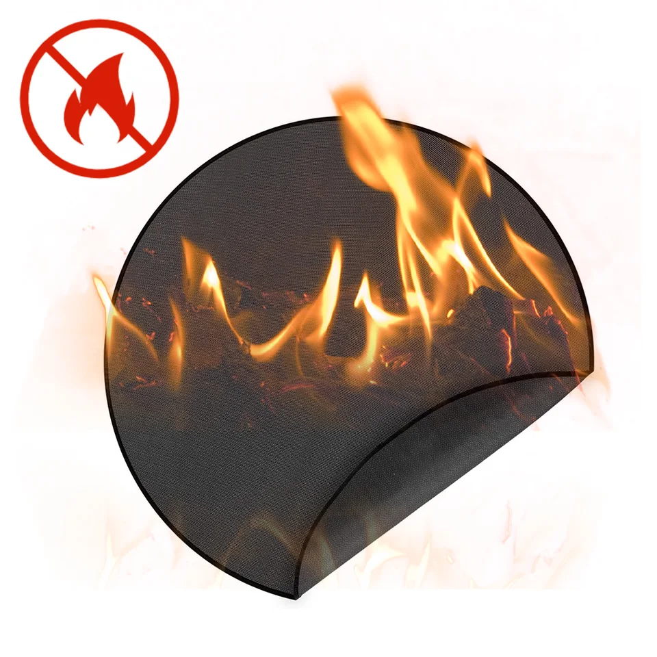38 '' Fire Pit Mat Round Fireproof Firepit Mat prenosná pod grilom chráni rohož pre palubu terasy vonkajšie fajčiari dreveného uhlia
