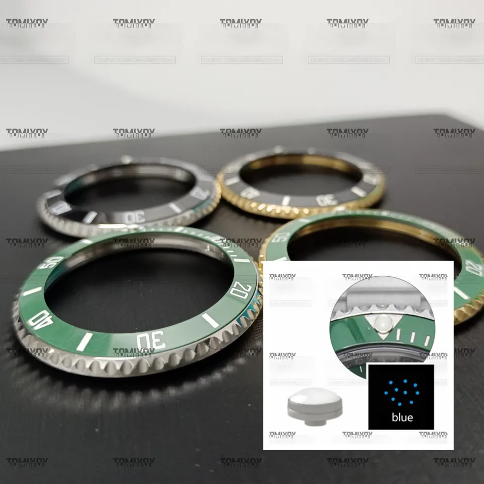 38 mm 40 mm modré svetelné hodinky Príslušenstvo oceľový rám s čiernou zelenou keramickou vložkou pre RLX 40 mm puzdro sub 116610