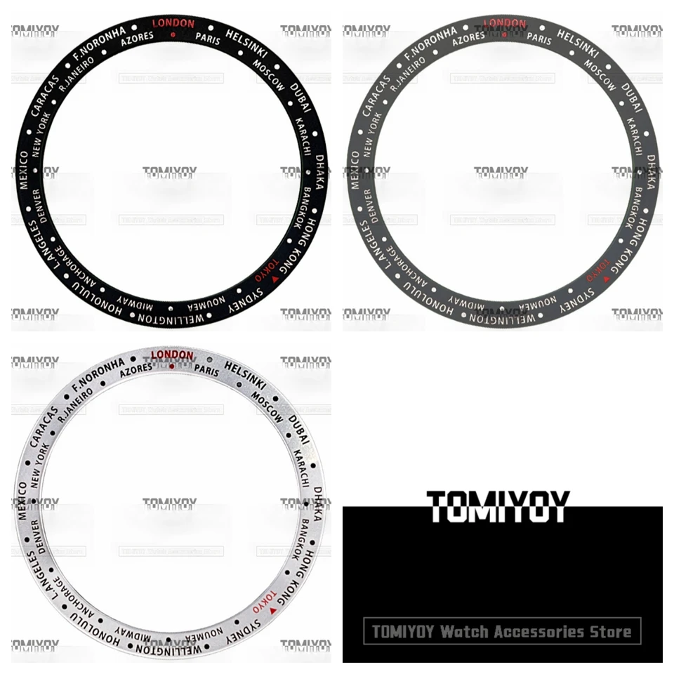 38 mm čierna šedá hliníková mapa sveta s plochým šikmým hodinkami Vložka Fit Fit for SKX Mechanické náramkové hodinky