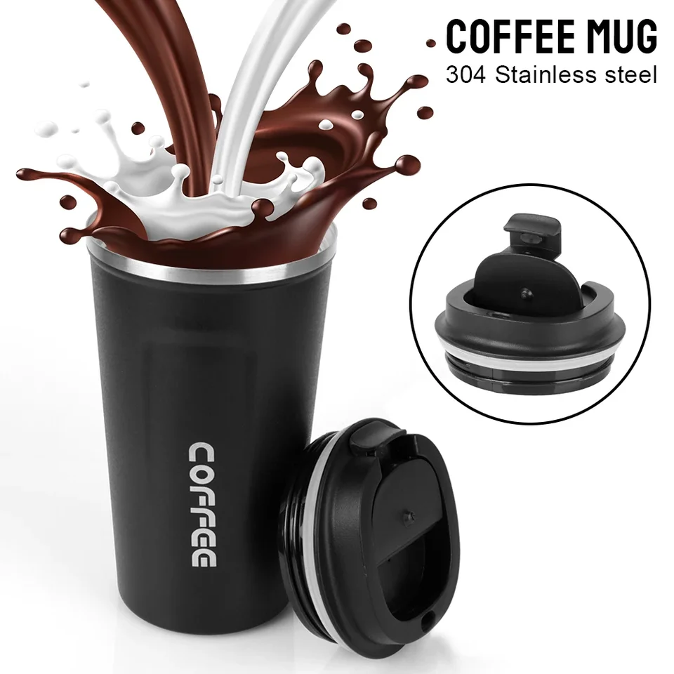 380/510 ml Thermo Cafe Netesnless Ocel pre čaj Voda voda Káva Káva hrnček automobil Thermos hrnčekový náskok Thermo Cup Double