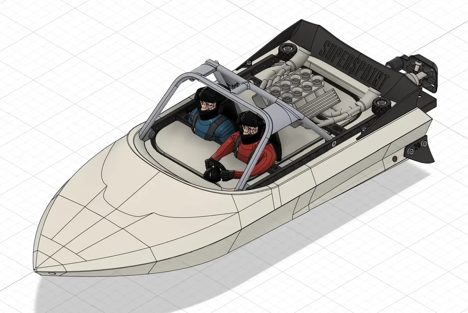 39 cm Nový modernovaný Super Sprint M-JET-35 Jet Loď hliníková vrtuľa 3D tlačená stolová loď modely modelu lode modelu hračky