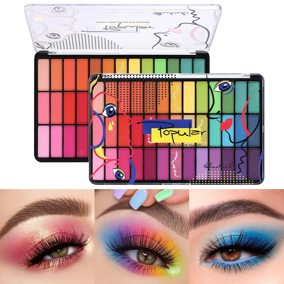 39 Color Eye Shadow Palette Glitter Shimmer Metallic Matte Color nepremokavá módna paleta nová populárna paleta očných tieňov