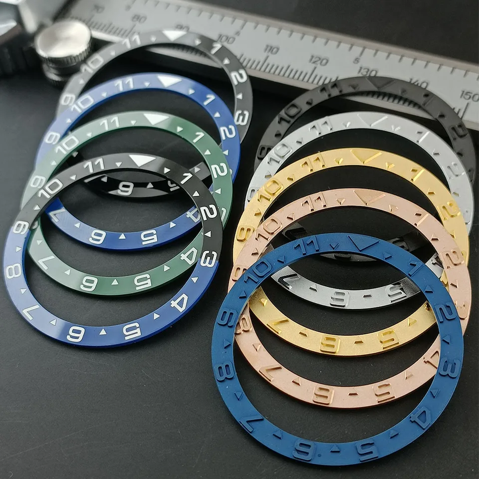 39 mm*32 mm plochá keramická a kovová rámová vložka bez svetelného výmeny doplnkov hodiniek Vysoko kvalitný keramický rám