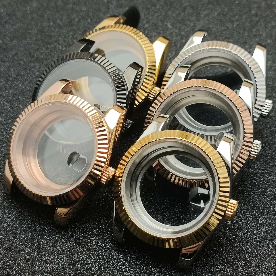 39 mm puzdro z nehrdzavejúcej ocele pre mužov, Sapphire Glass vhodné pre nápravy hodiniek NH35/NH36