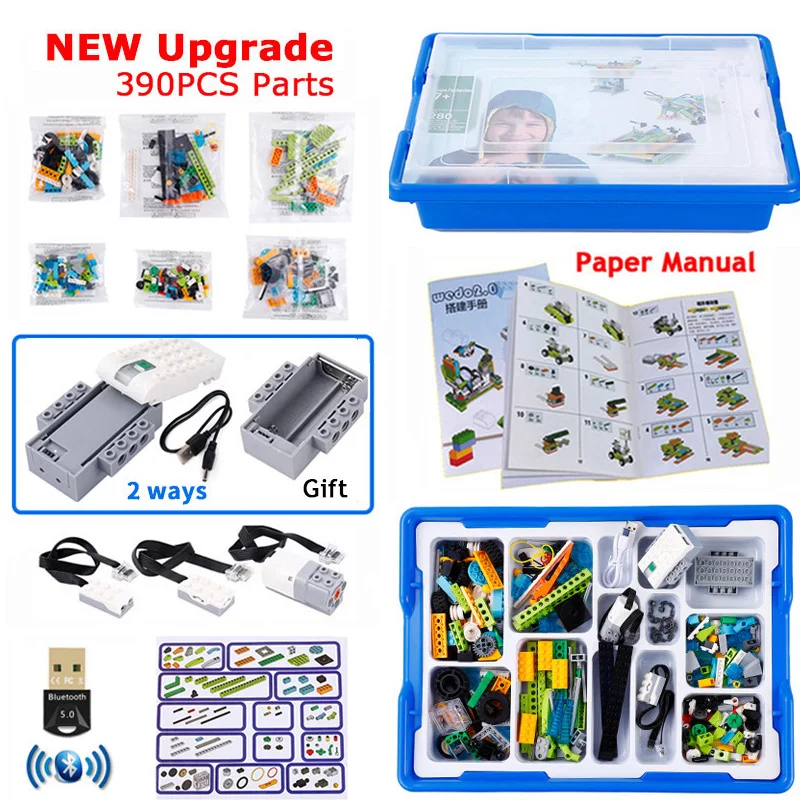 390ks Tretia generácia Wedo 2.0 Core Set Scratch 3.0 Robotics Construction School Steam Educational Bricks Kit