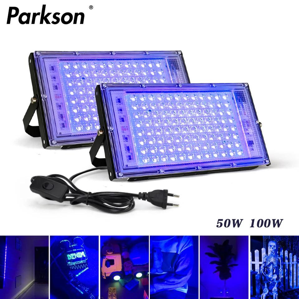 395nm 400nm LED UV UV svetlomet 220V ultrafialová pódiová lampa 50W 100W LED etapa Blacklight nepremokavá disco strana pódium podsvietenia