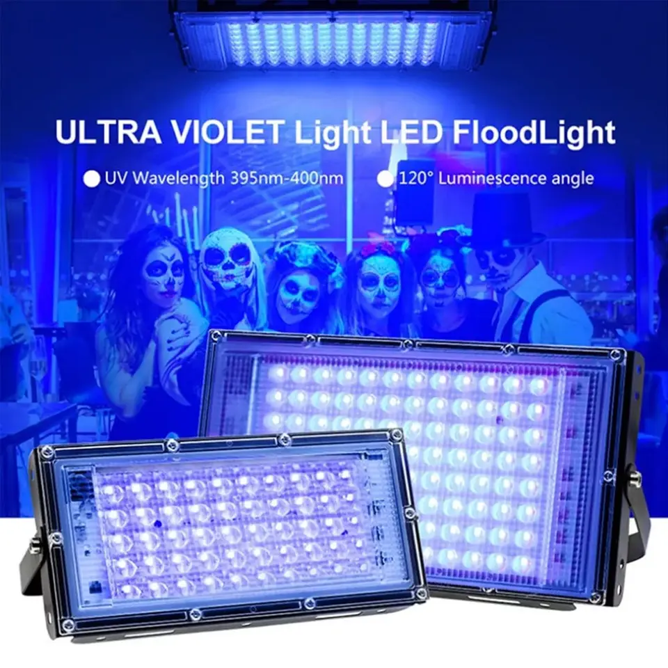 395nm 400nm LED UV UV svetlomet ultrafialové javiskové lampa 50W 100 W 30W LED etapa Blacklight WotoProof Disco Party Stage podsvietenie