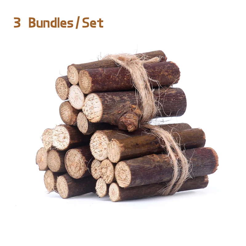 3bundles 1:12 Dollous Miniatúrny oheň palivového dreva Model Party Living Scene Decor Hray Doll House doplnky