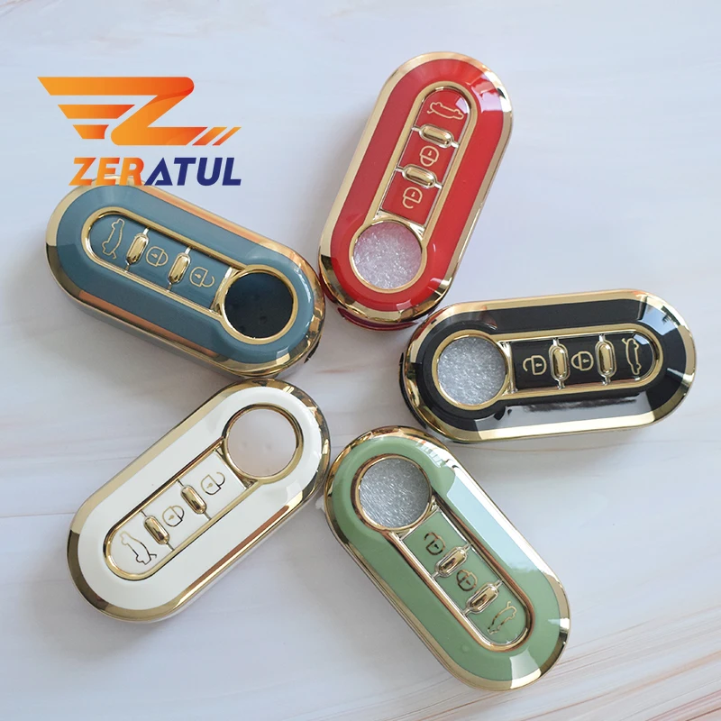 3Buttons TPU TPU Flip Cover Case pre Fiat Ducato 500 500L Panda Grande Punto Lancia Musa Auto Shell FOB Príslušenstvo