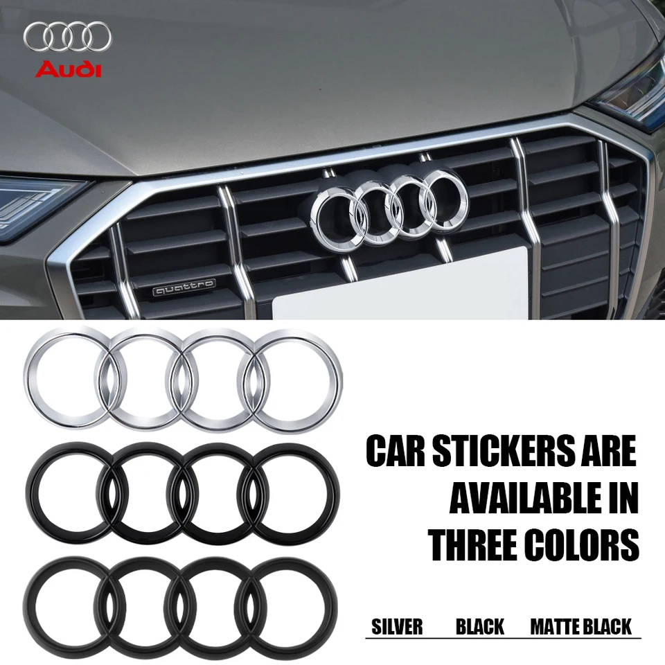 3D ABS Audi Originálne auto predné stredné prstene mriežky odznak Trunk Trunker pre Audi RS5 A8 Q7 A8L Q3 Q5 Supercar Q8S4 S5 S6 S7 R8 RS