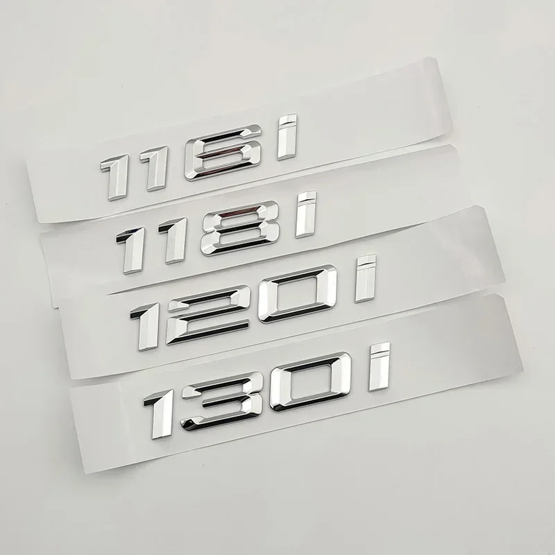 3D ABS Chrome Chrome Car Zadné kmeňové písmená odznak pre BMW 114i 116i 118i 120i 125i 130i 140i F20 E87 Logo Externá dekorácia