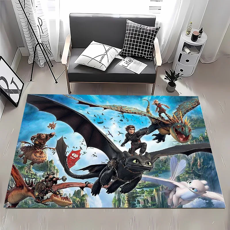 3D Ako vycvičiť koberec Dragon Area, Obývacia izba a domáce výrobky pre domácnosť, detská miestnosť na rohož, rohožku podlahový koberec podlahy