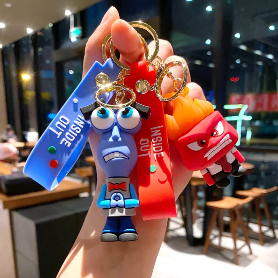 3D Anime Figures Doll Brain Agent Team Agent vo vnútri out cartoon Keychain Car Keychain Ring Ring Pendant Animation Animation Action Figure Darček