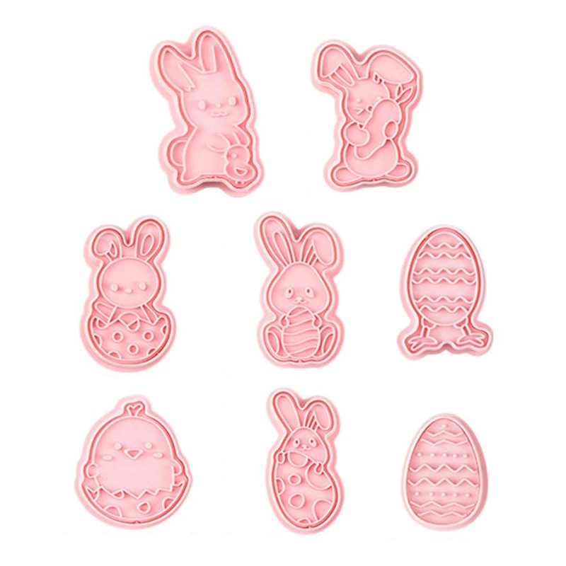 3D Cartoon Bakeware Tools Sugarct Form Forms Formy Veľkonočné sušienky Bunny darček PP formy sada 8