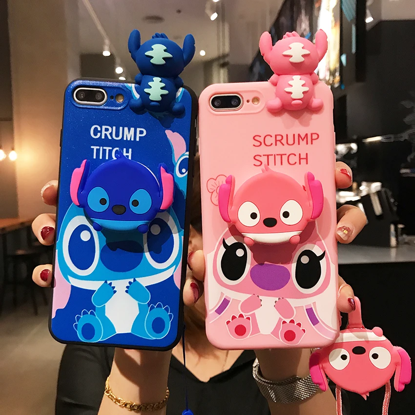 3D Cartoon Disney Stitch Telefón pre huawei y9a y9s y9 Prime 2019 2018 Nova 7i 8i 8 9 SE PRO PSMART Z HOLDER PORUDE