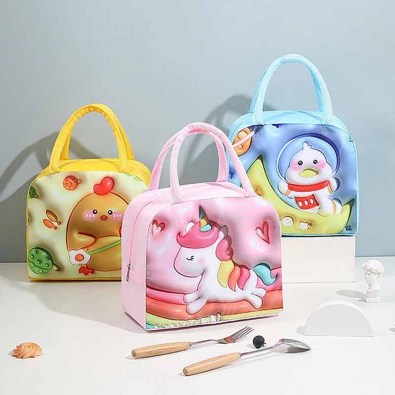 3D Cartoon Lunch Bag Izolované tepelné jedlo Prenosné obedové boxy Funkčné jedlo piknik obedné tašky pre ženy deti