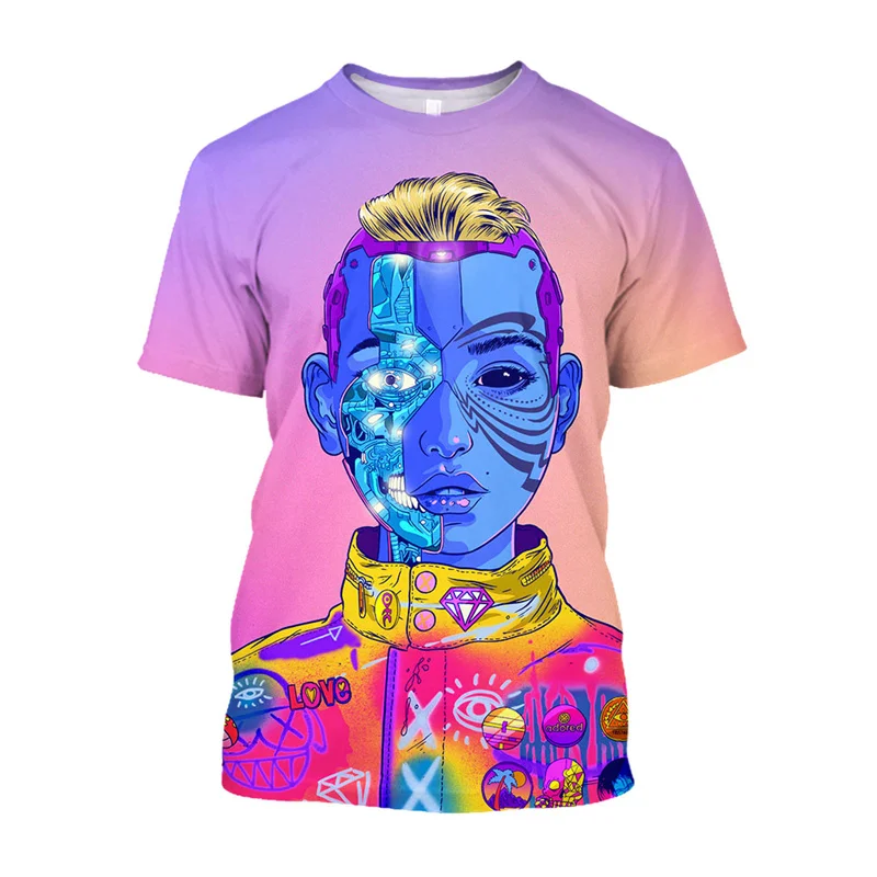 3D digitálny flipper nula hacker cyberpunk výtlačky T tričko Kid cool módne tričká unisex technofily tričká pre mužské oblečenie