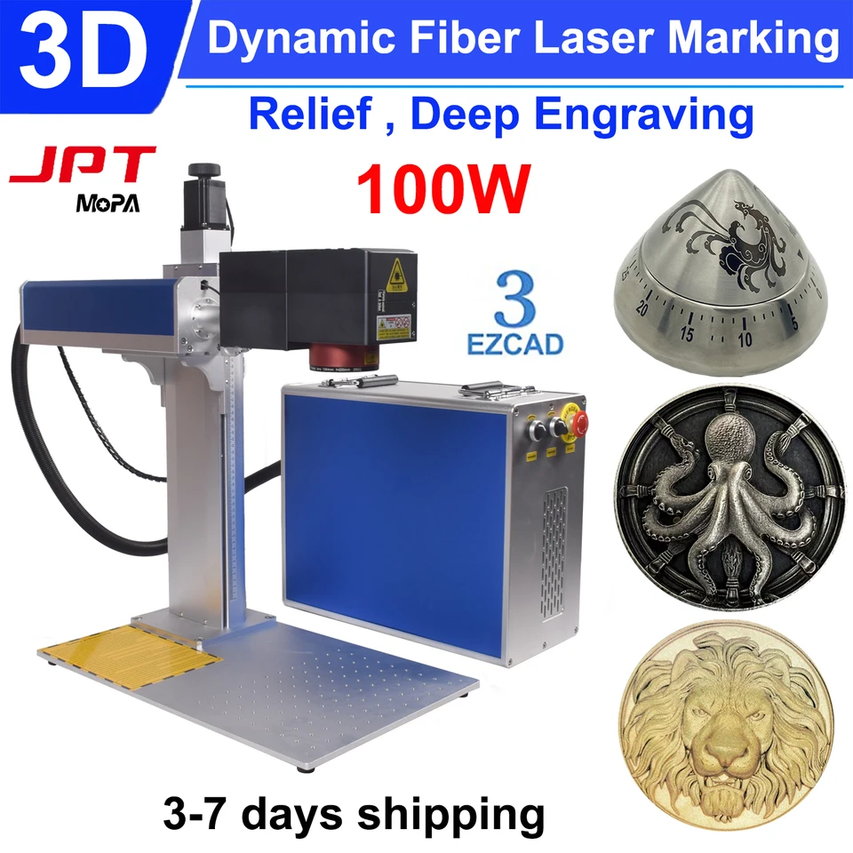 3D dynamické vlákno laserové označenie stroja JPT MOPA 3D Relife Deep GRAVE GRIEST STAME