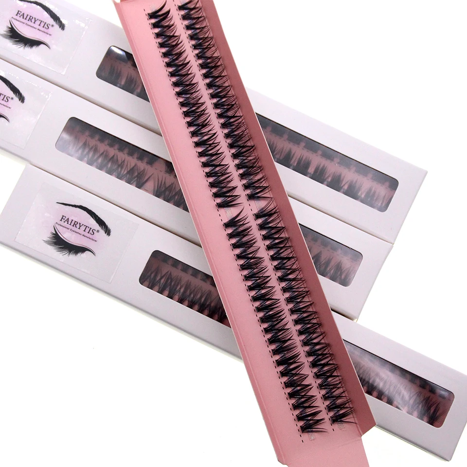 3D faux Mink DIY klasty riasy 0,07 mm CD CURL Ručne vyrobené predĺženie mihalníc 30D 40D T50 Individuálne predjasné segmenty Lash Fairytis