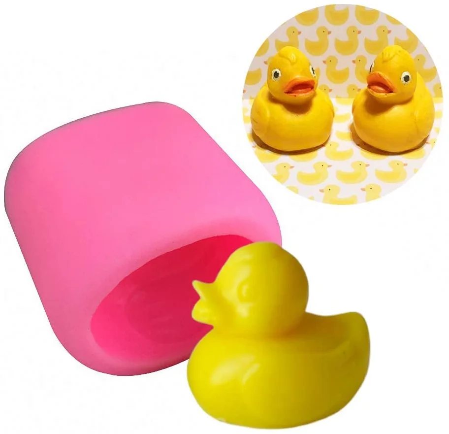 3D gumová kačica mydlová forma, žltá kauta silikónová čokoládová forma pre bábätko tortu tortu Decoration Decoration Bomb Bomb