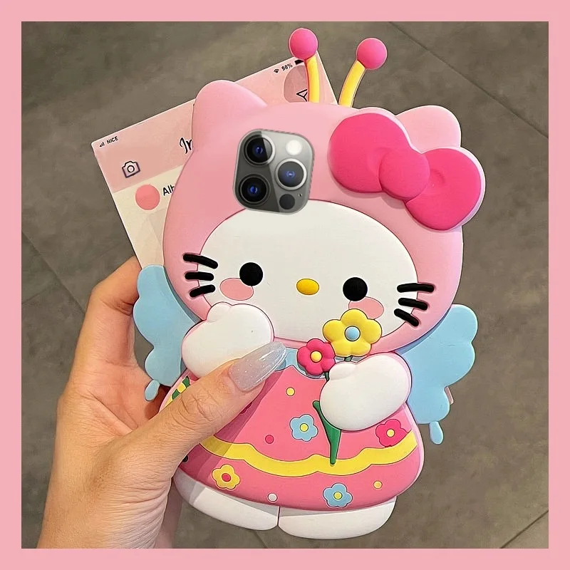 3D Hello Kitty Cat Cartoon puzdro pre Samsung Galaxy A02S A03S A34 A54 A53 A32 A04S A05S A13 A14 A24 A22 A23 A51 A52 A52 A25 A55 A15