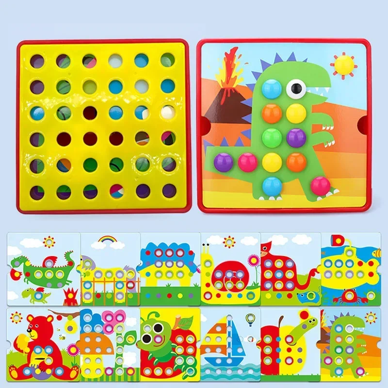 3D huby na nechtovú skladačku skladačky s hračkou Montessori detské hračky Karikatúry zvierací hádanky Game Kids Deti Ranné vzdelávacie hračky Darčeky pre deti