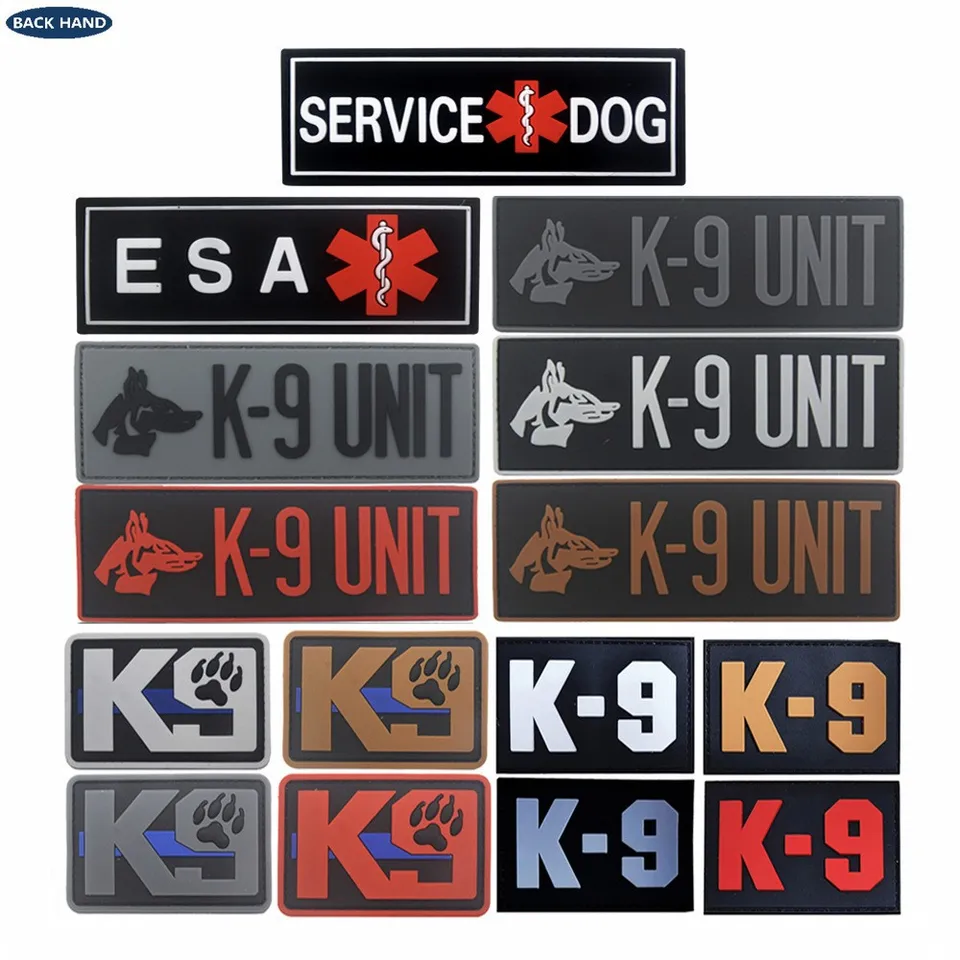 3d K9 Patches Trooper Tactical PVC K-9 Service Dog ESA GUMBER Aplikácia
