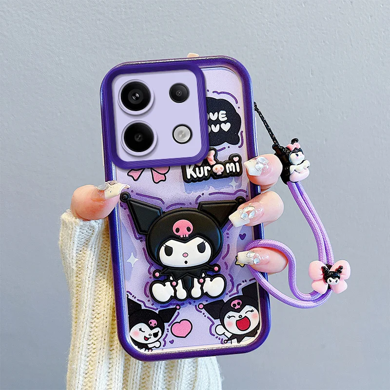 3D karikatúra Kuromi telefónny puzdro pre Xiaomi POCO M6PRO M5S M4 M3 M2 F6 F5 X6 PRO X5 X4 X3 GT LOTSO POCHACCO PUTCHCO PUTCH RAP LOP