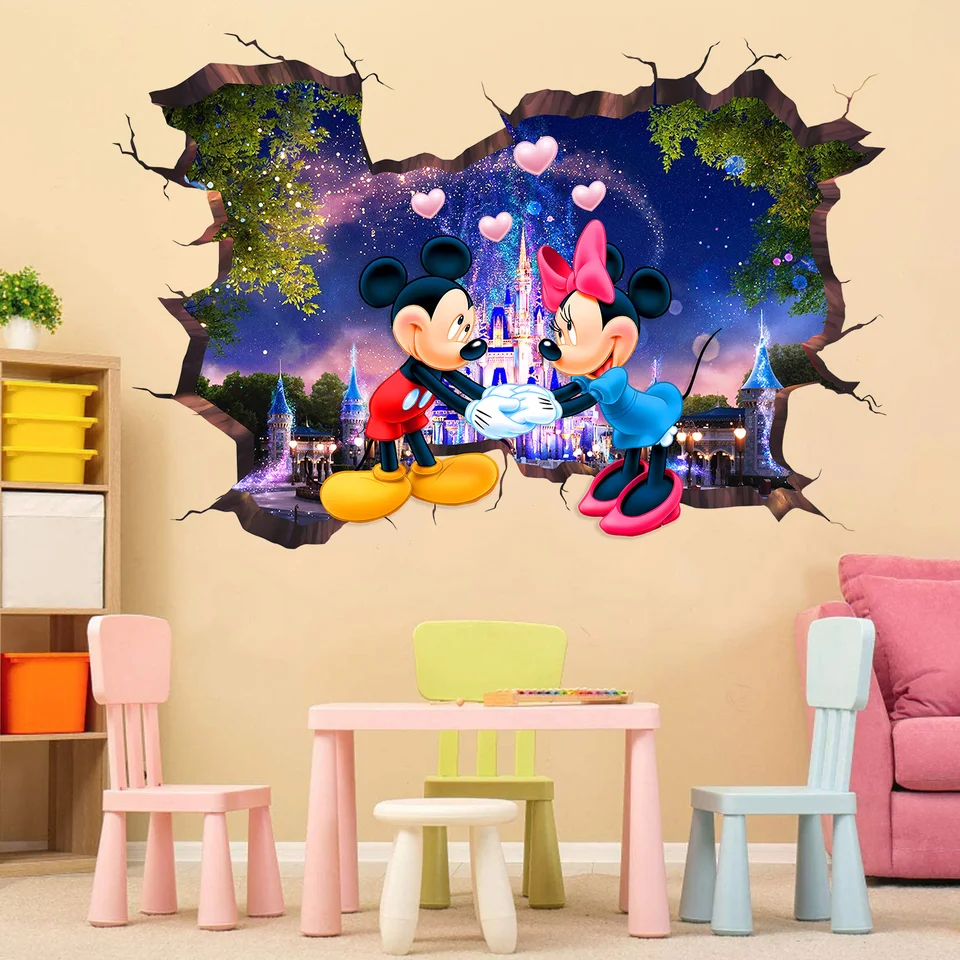 3D karikatúra Mickey Minnie Baby Home Decals Wall Stumpers for Kids Room detská spálňa nástenná umenie škôlka zábava park PVC Poste