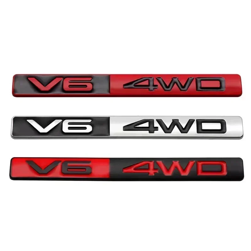 3D kov V6 4WD Logo CARPE STRANA Zadný kmeň kmeň Fender znak odznak obtisky pre Toyota Highlander Corolla RAV4 Camry Crown Prius Reiz