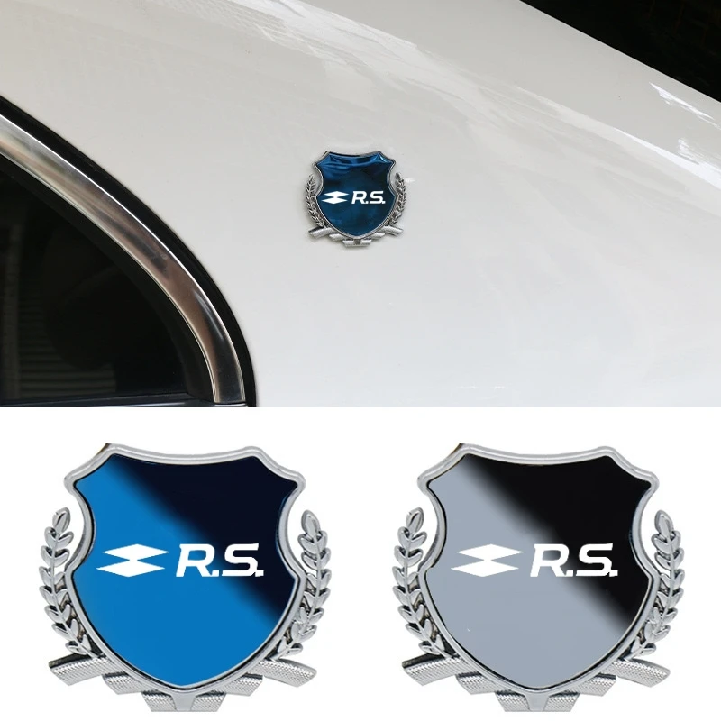 3D kovové auto Trunk Window Strana znak odznak nálepka pre Renault RS Clio Scenic Logan Megane Koleos Sandero Safrane